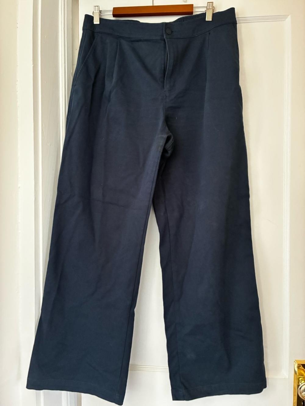 ALO Wide-Leg Casual Pants - Navy